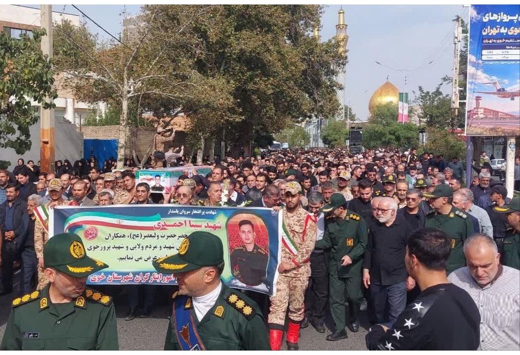 پیکر شهید «سینا احمدی» در خوی تشییع شد