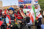 رکاب‌زنی کاروان دوچرخه‌سواران ترکیه‌ای برای شهدای میناب