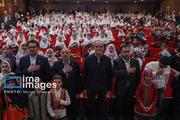 از سمت راست: حامد علامتی مدیر عامل کانون پرورش فکری کودکان و نوجوانان، مسعود پزشکیان رئیس‌جمهور، علیرضا کاظمی وزیر آموزش و پرورش و سید عباس موسوی معاون مراسم و تشریفات دفتر رئیس‌جمهور، صبح یکشنبه ۱۹ مهرماه ۱۴۰۵ در جشن لبخند وطن به مناسبت هفته ملی کودک در مرکز آفرینش‌های فرهنگی‌ هنری کانون پرورش فکری کودکان و نوجوانان حضور دارند.