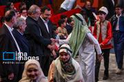 علیرضا کاظمی وزیر آموزش و پرورش، مسعود پزشکیان رئیس‌جمهور و حامد علامتی مدیر عامل کانون پرورش فکری کودکان و نوجوانان، صبح یکشنبه ۱۹ مهرماه ۱۴۰۵ در جشن لبخند وطن به مناسبت هفته ملی کودک در مرکز آفرینش‌های فرهنگی‌ هنری کانون پرورش فکری کودکان و نوجوانان حضور دارند.
